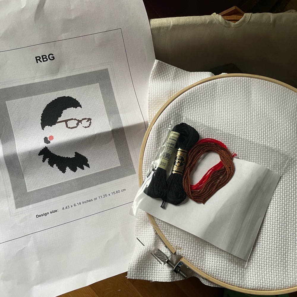 RBG cross stitch pattern and supples